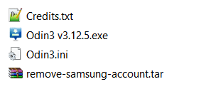 remove samsung account files